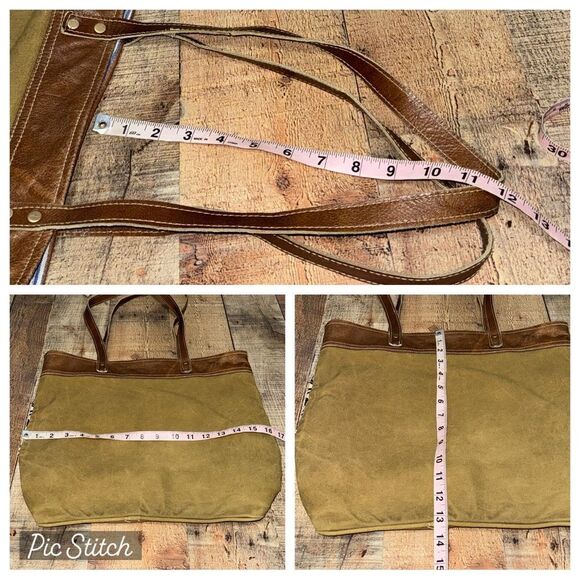 Upcycle Canvas Bag, Handmade Canvas Bag With Leather, Canvas Tote Bag - Picture 5 of 11